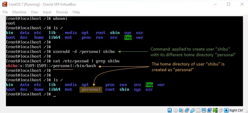 adduser Command in Linux - Creating User with other than default Home Directory